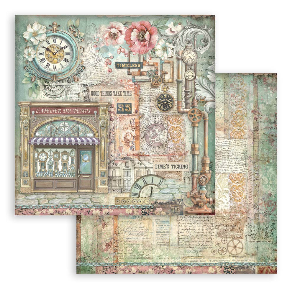 Stamperia - Gardens of Time - 10 olika dubbelsidiga ark 12x12 - 4