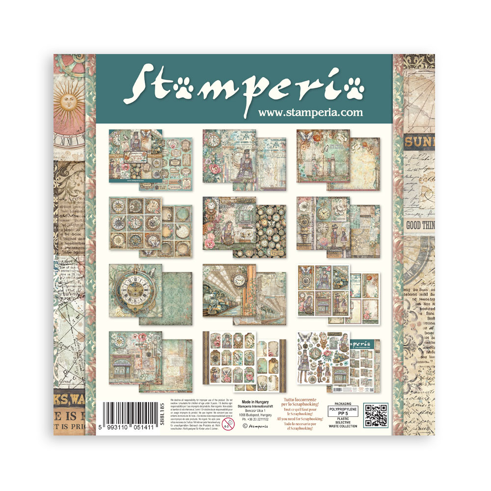 Stamperia - Gardens of Time - 10 olika dubbelsidiga ark 12x12