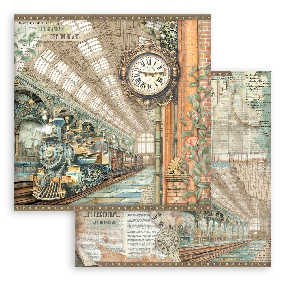 Stamperia - Gardens of Time - 10 olika dubbelsidiga ark 12x12 - 6