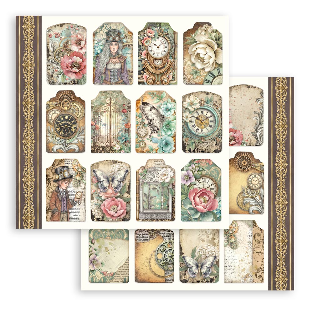 Stamperia - Gardens of Time - 10 olika dubbelsidiga ark 12x12 - 3