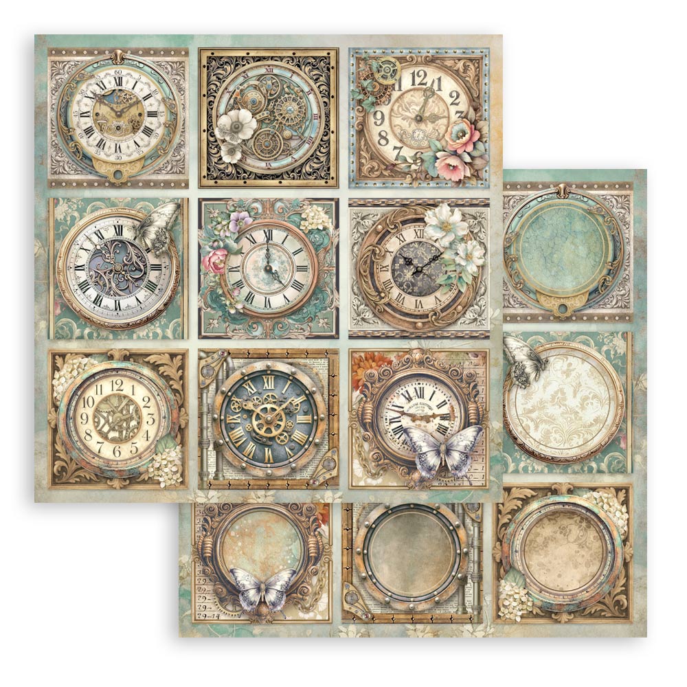 Stamperia - Gardens of Time - 10 olika dubbelsidiga ark 12x12 - 10