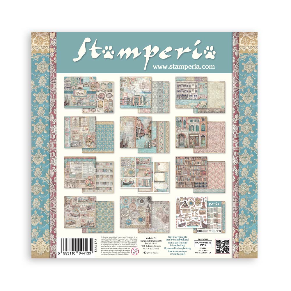 Stamperia - Venice City of Art - 10 olika dubbelsidiga ark 12x12
