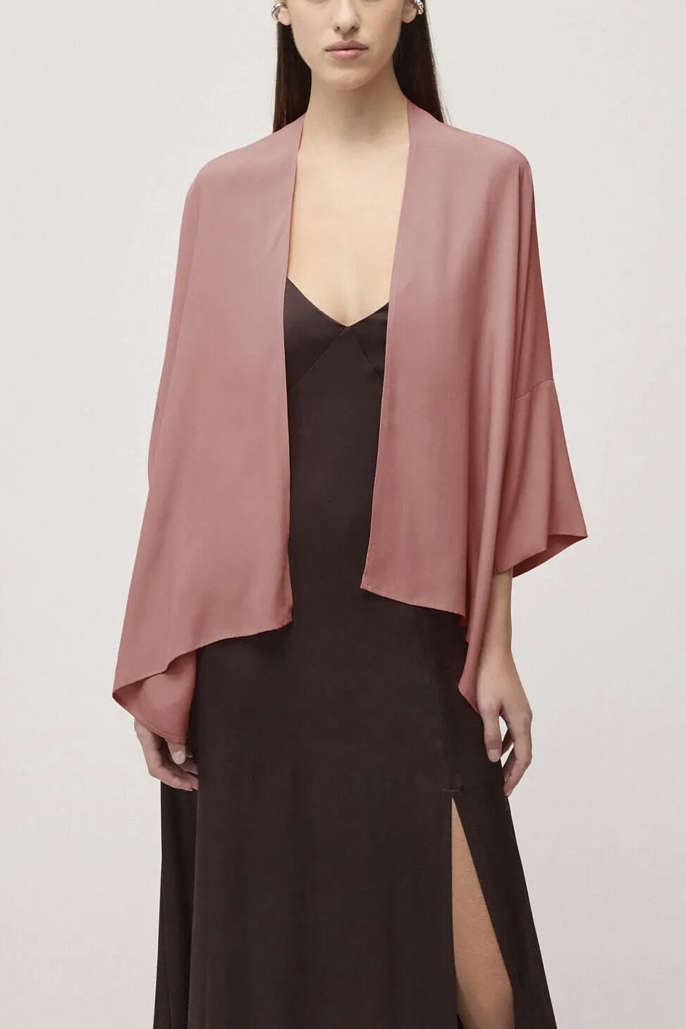 OttodÁme -  Silk Blend Kimono Jacket Blush