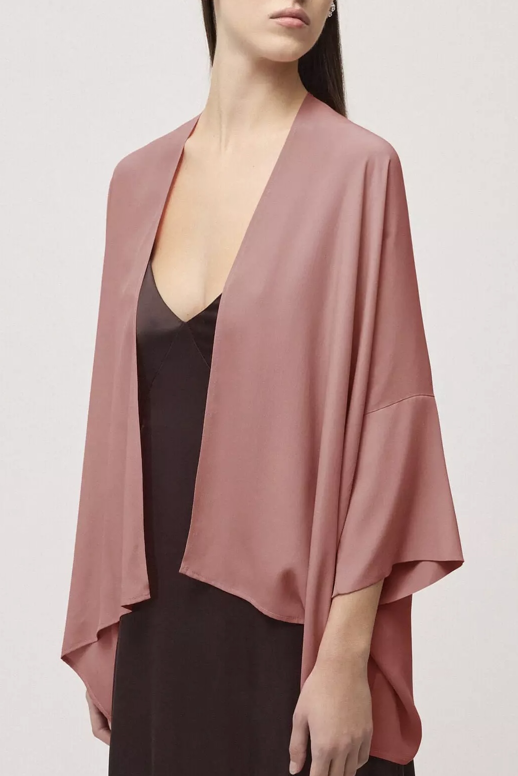 OttodÁme -  Silk Blend Kimono Jacket Blush - 2