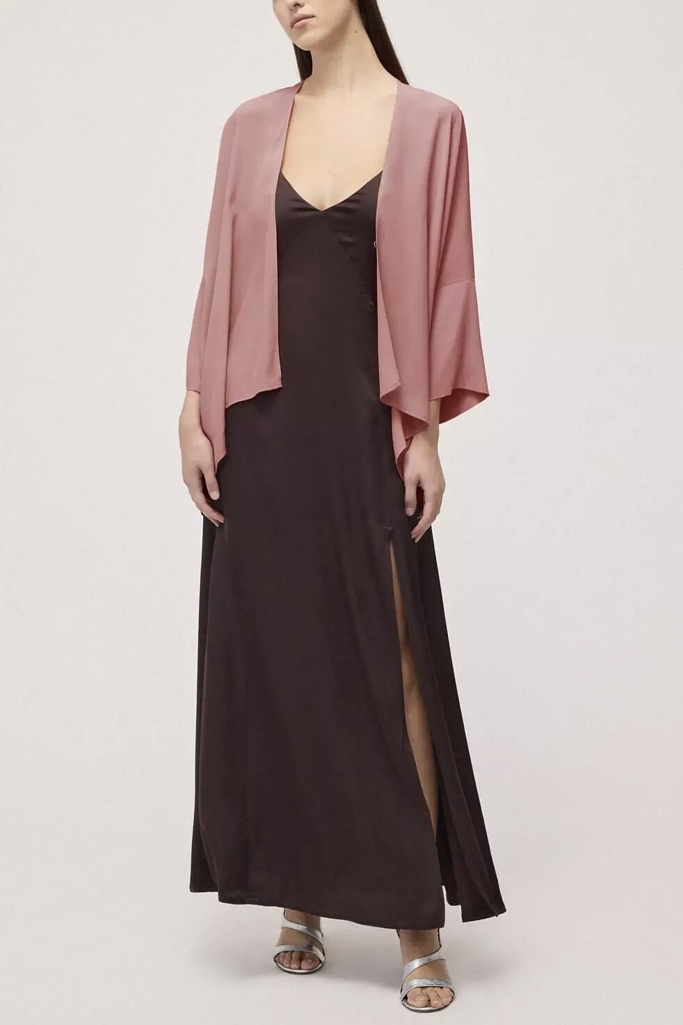 OttodÁme -  Silk Blend Kimono Jacket Blush - 4
