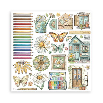 Stamperia - Daisy Art - 10 olika dubbelsidiga ark 8x8"