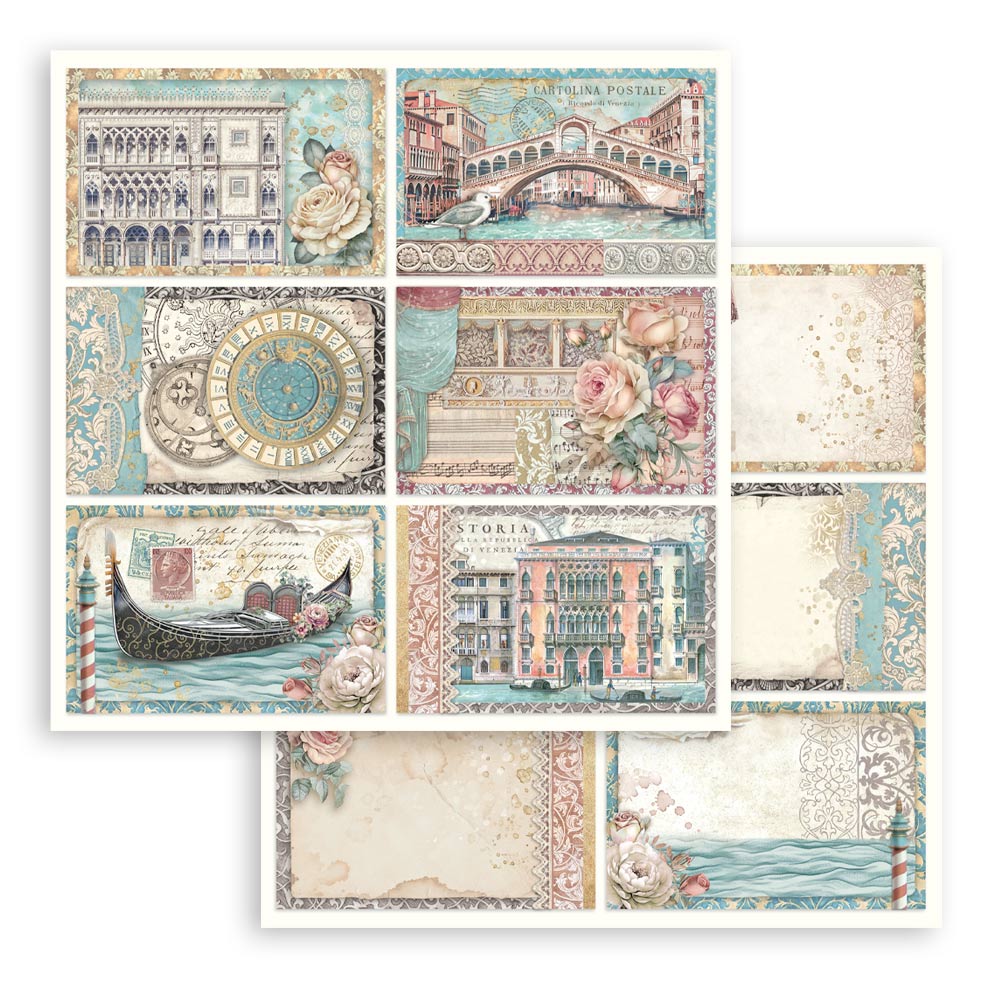 Stamperia - Venice City of Art - 10 olika dubbelsidiga ark 8x8" - 6