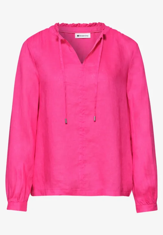 Tunic blouse with frills Ceris linneblus med volanger