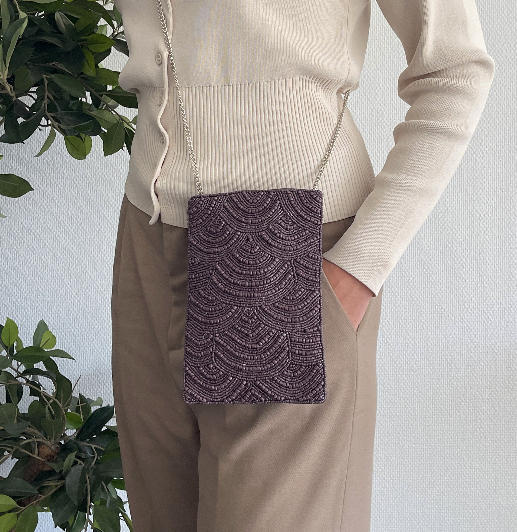 CASABLANCA PHONE CLUTCH BROWN BURGUNDY