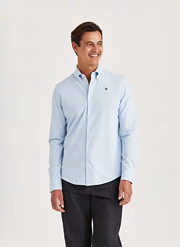 Morris - Camden Piqué Shirt - Light Blue