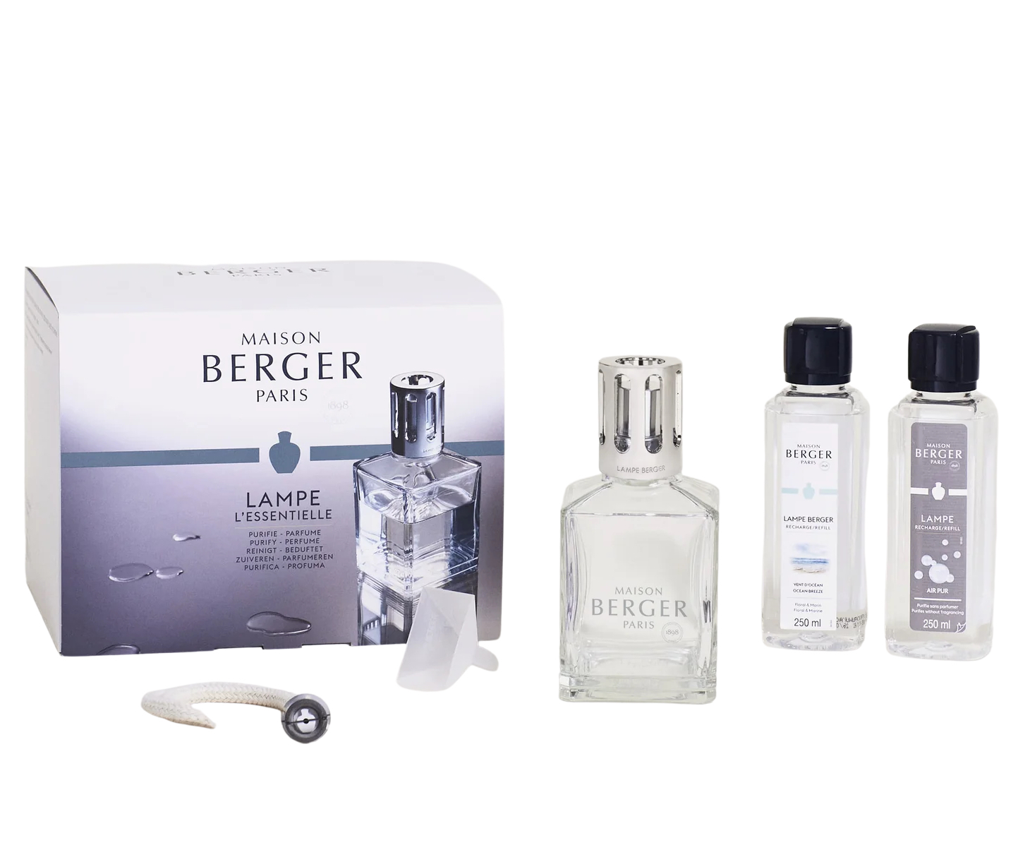 Maison Berger Presentset - Essential Square  - Doftlampa + 2 st Dofter (Air Pur & Ocean Breeze) - 3