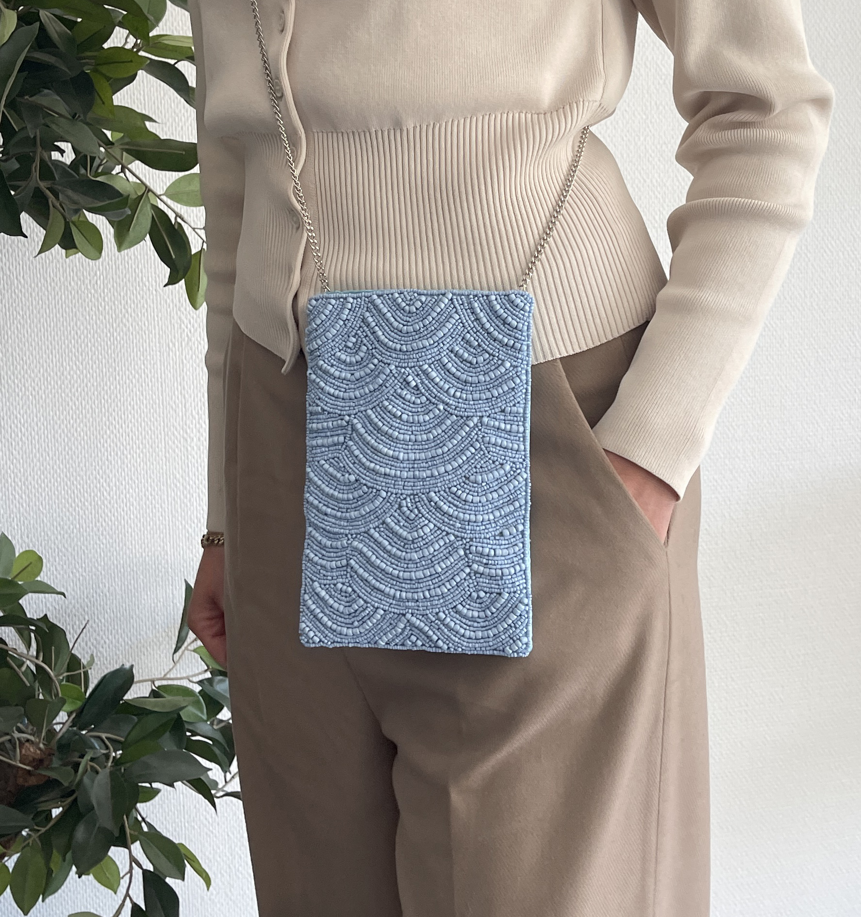 CASABLANCA PHONE CLUTCH LIGHT BLUE