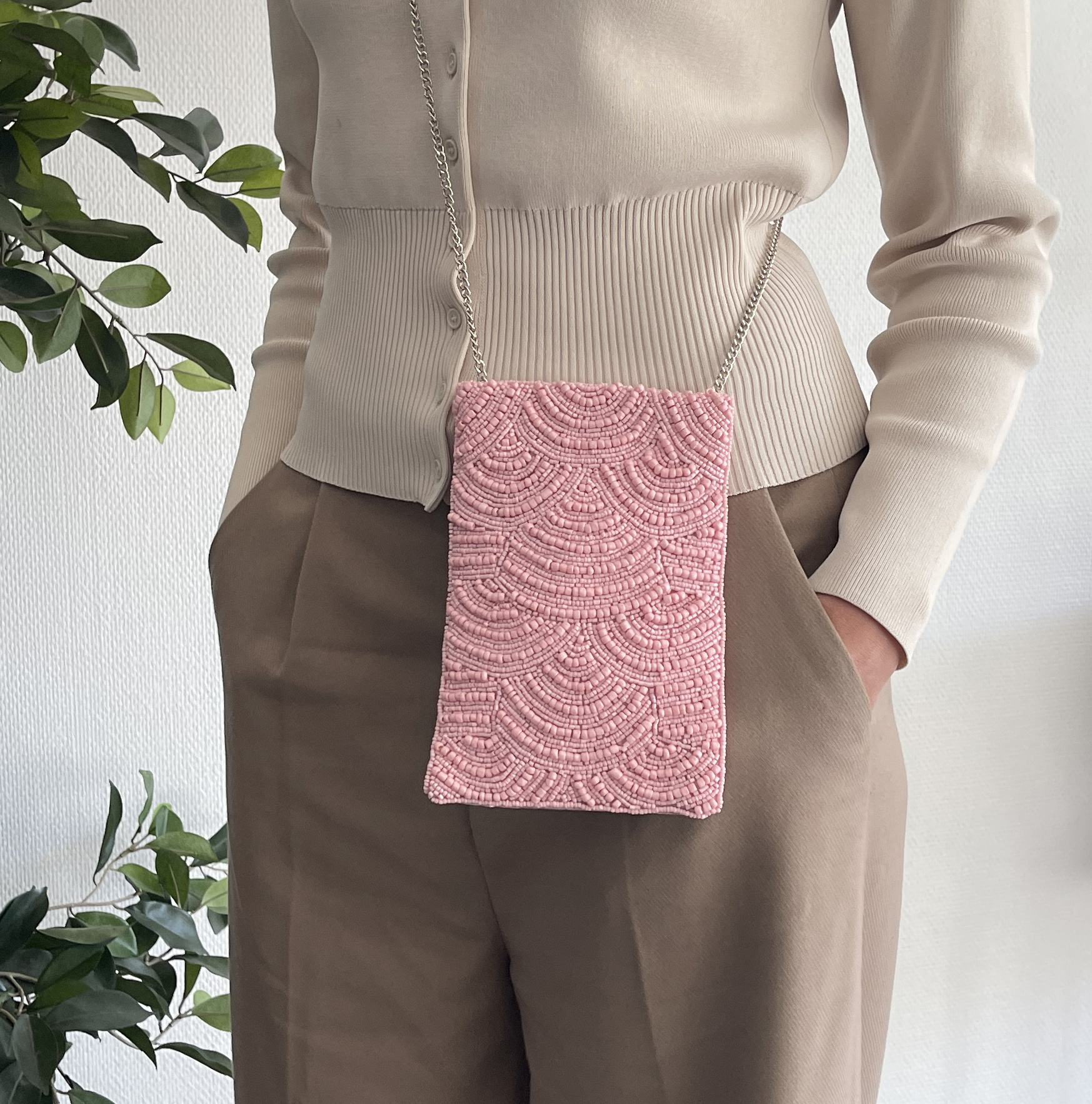 CASABLANCA PHONE CLUTCH PALE PINK