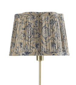 Chamois Lampshade Scallop - Tangier Pomegranate - Beige/Blue - 25cm
