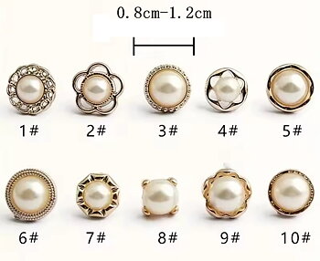 Brosch Pins pärla Guld/Vit