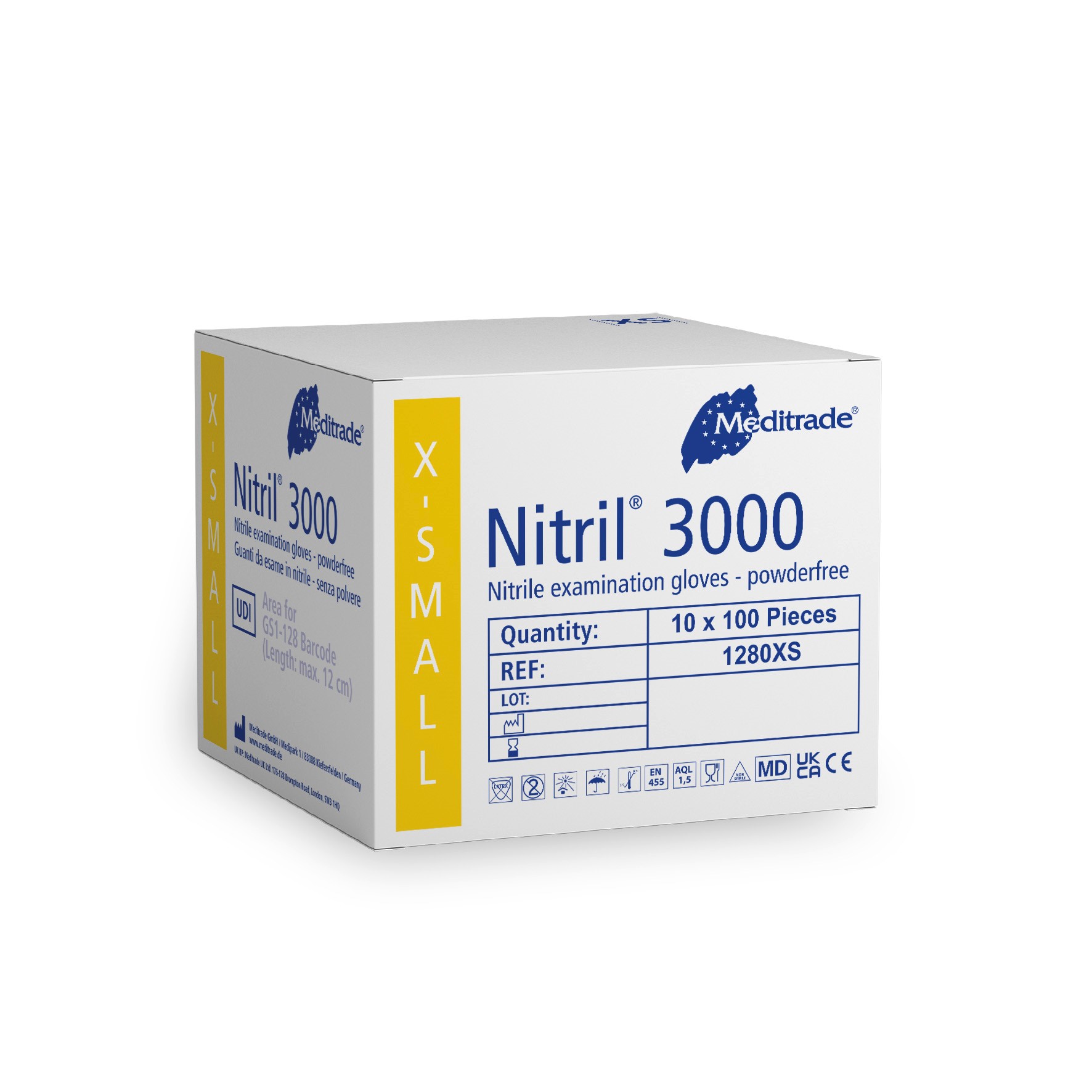 Vita Nitrilhandskar 10*100 st, X-Small (Stor pack)