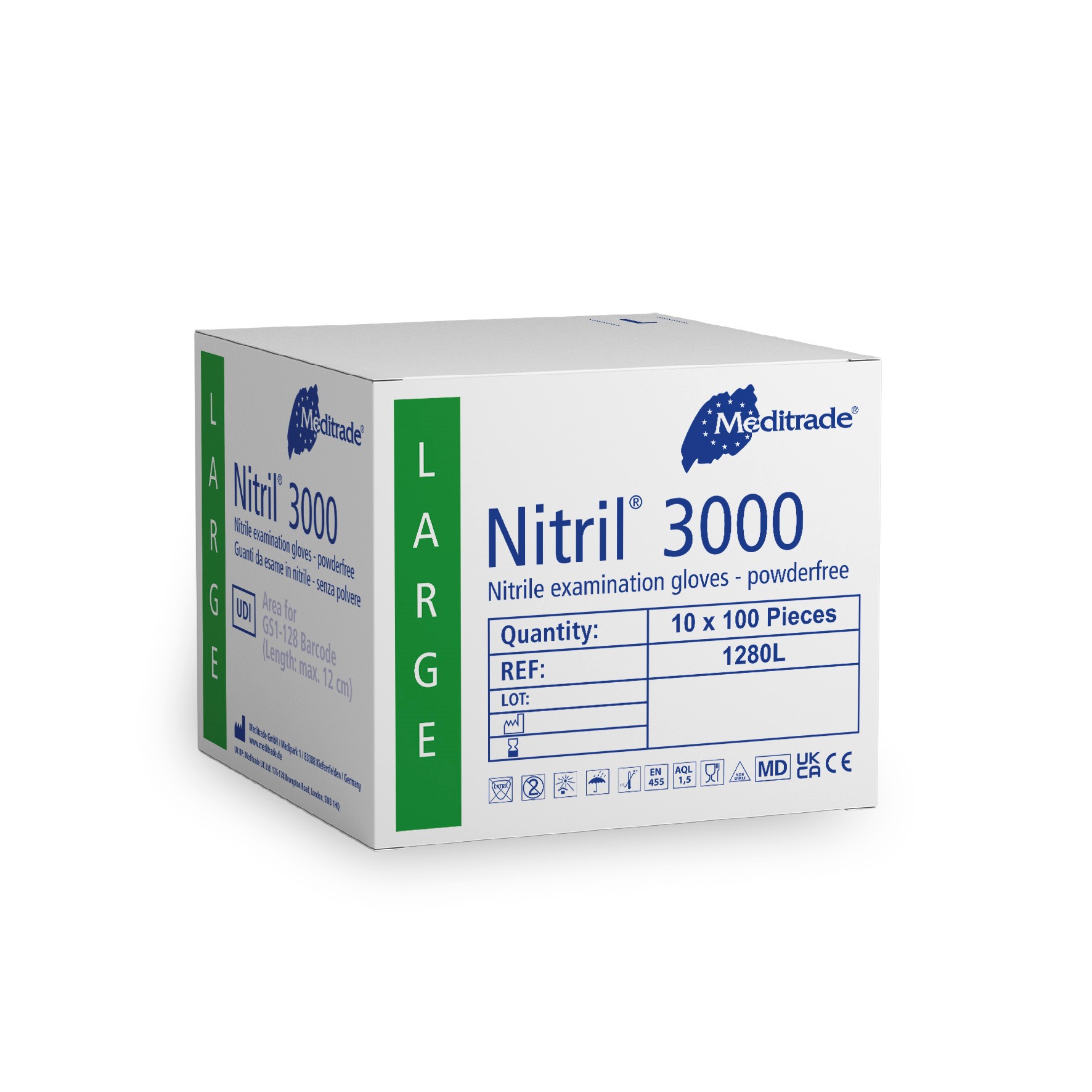 Vita Nitrilhandskar 10*100 st, Large (Stor pack)