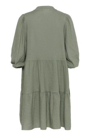 CRCARISSA DRESS - DEEP LICHEN GREEN- CREAM - 3