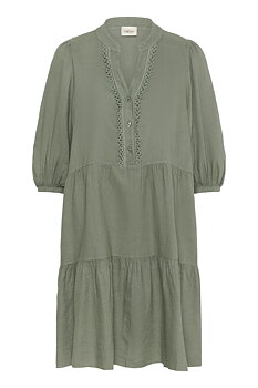CRCARISSA DRESS - DEEP LICHEN GREEN- CREAM