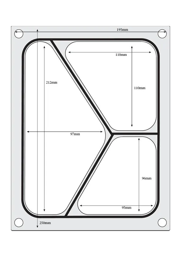 Three-part sealing frame 227x178 mm - 2