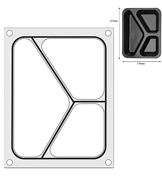 Three-part sealing frame 227x178 mm