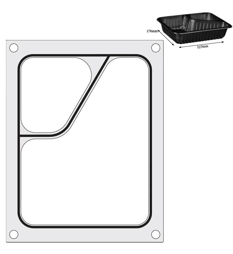 Sealing frame with side compartment 227x178 mm