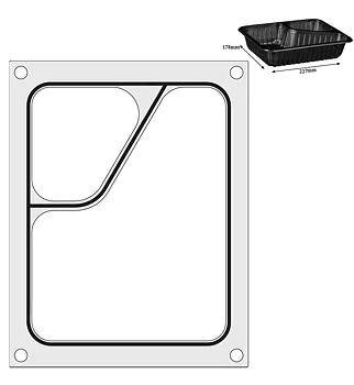 Sealing frame with side compartment 227x178 mm