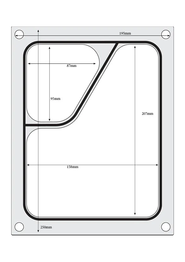 Sealing frame with side compartment 227x178 mm - 2