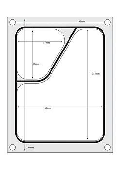 Sealing frame with side compartment 227x178 mm