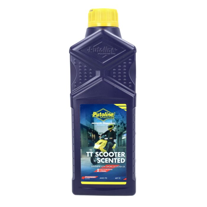 Putoline 2-tahti. Puoli-synteettinen kaksitahtiöljy mansikan tuoksulla - 1 litra.
