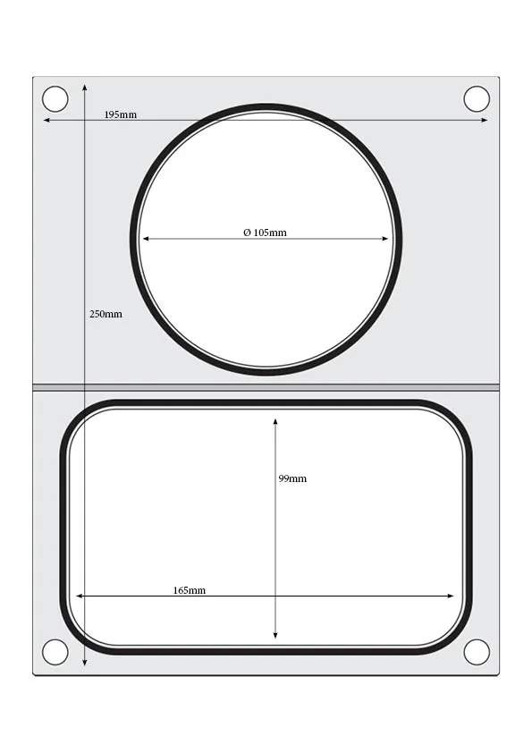 Sealing frame 178x113 + Ø 115 mm - 2