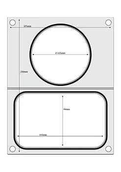 Sealing frame 178x113 + Ø 115 mm