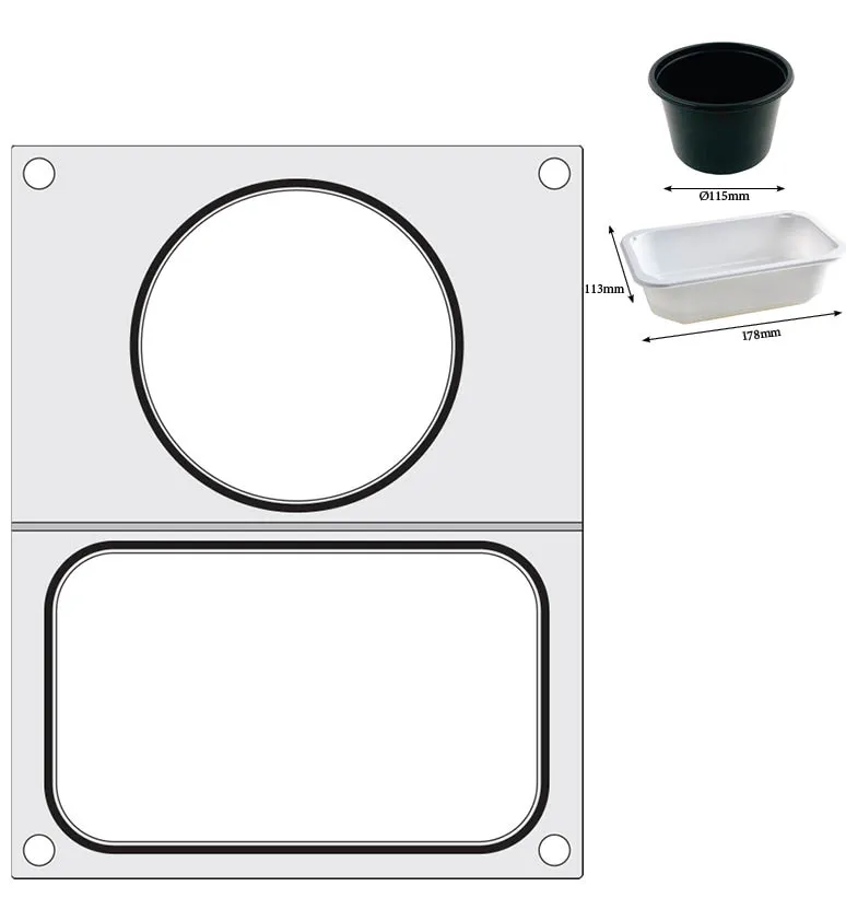 Sealing frame 178x113 + Ø 115 mm