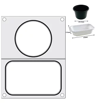 Sealing frame 178x113 + Ø 115 mm