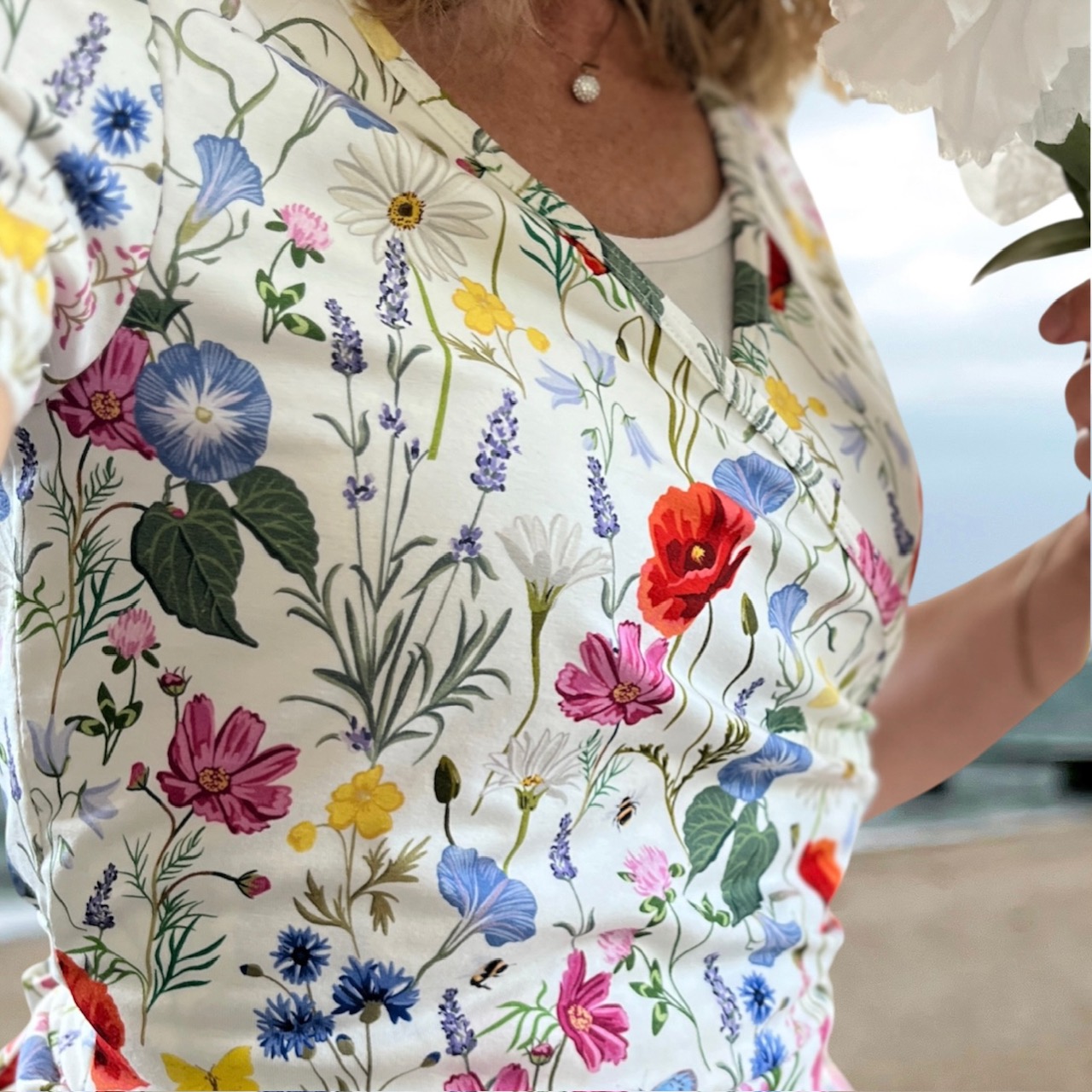 SLUTSÅLT! Jerseytyg ekologisk bomull,   "Min sommar", metervara - 5