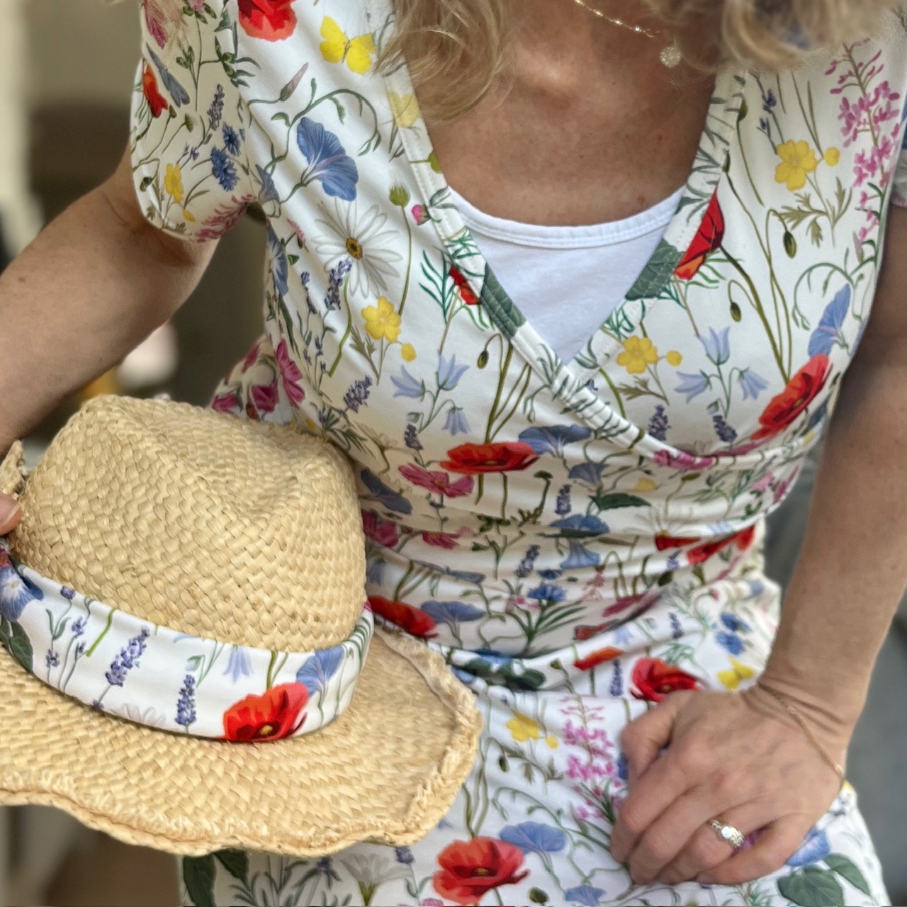 SLUTSÅLT! Jerseytyg ekologisk bomull,   "Min sommar", metervara - 4