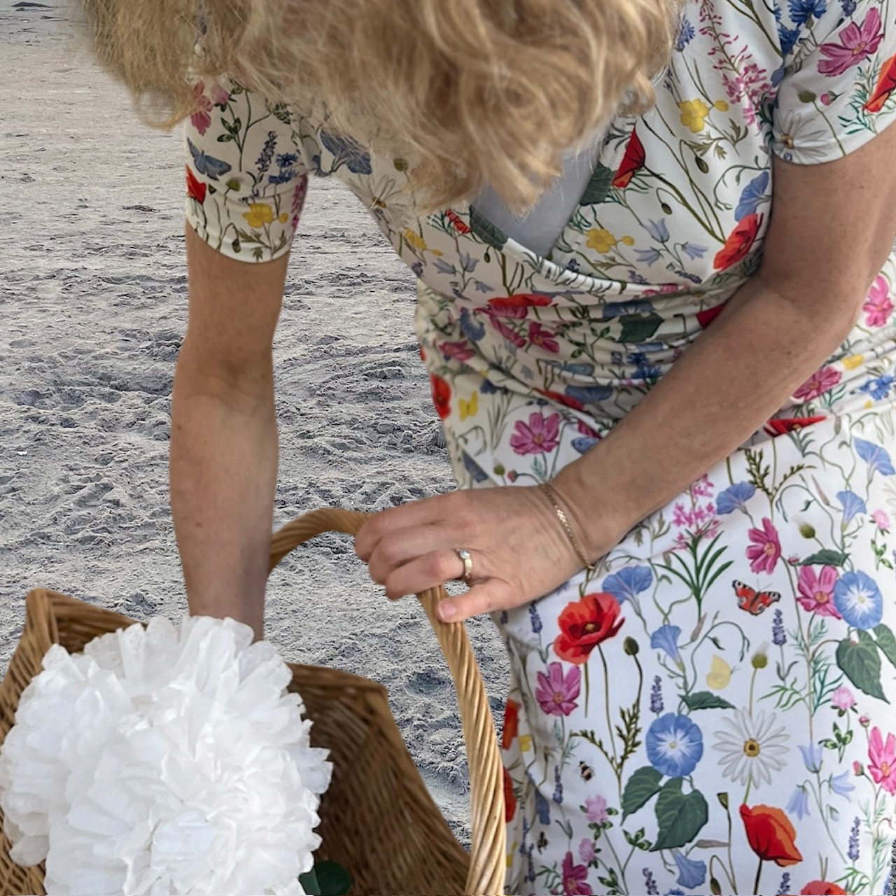 SLUTSÅLT! Jerseytyg ekologisk bomull,   "Min sommar", metervara - 3