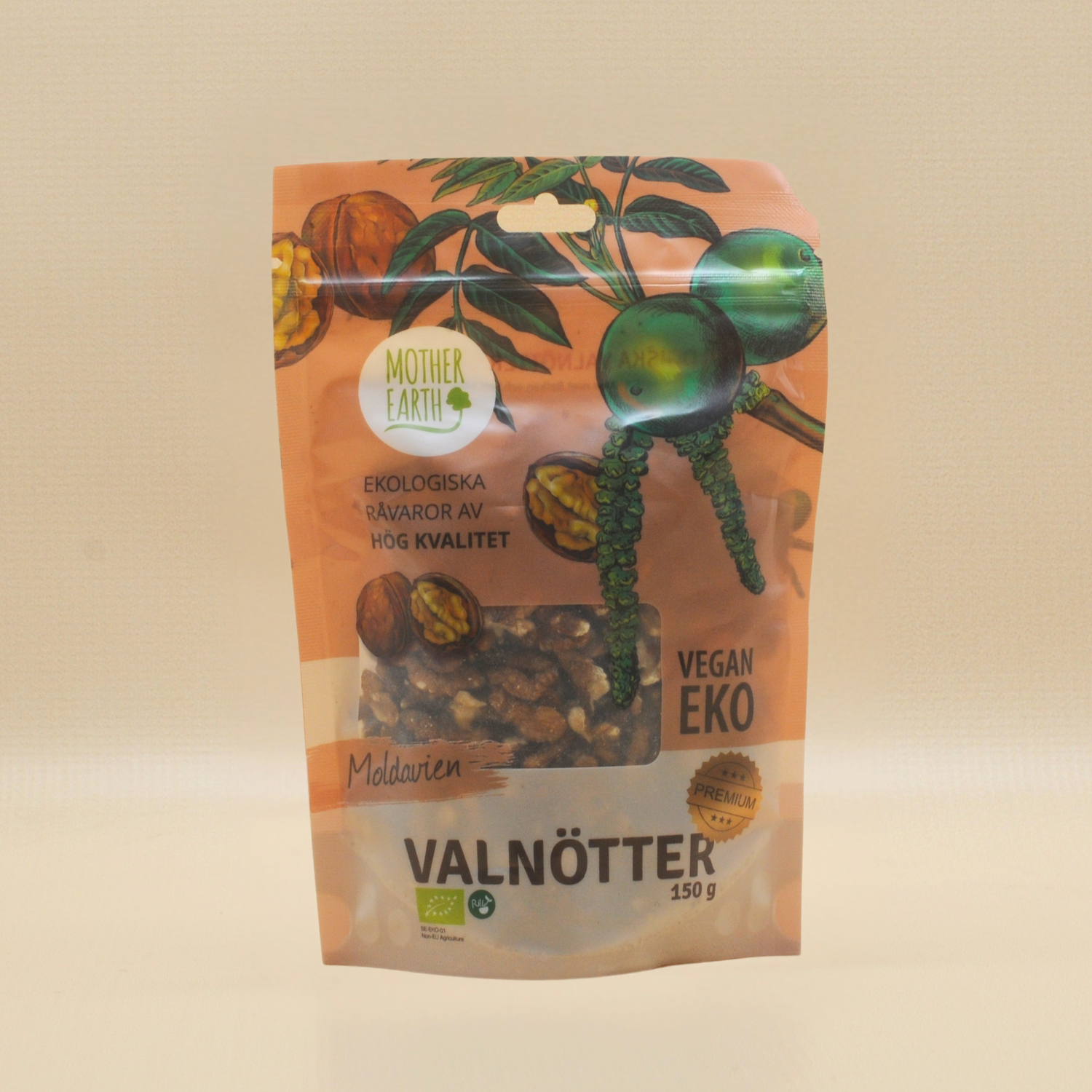 Mother Earth Valnötter Premium RAW&EKO 150g 