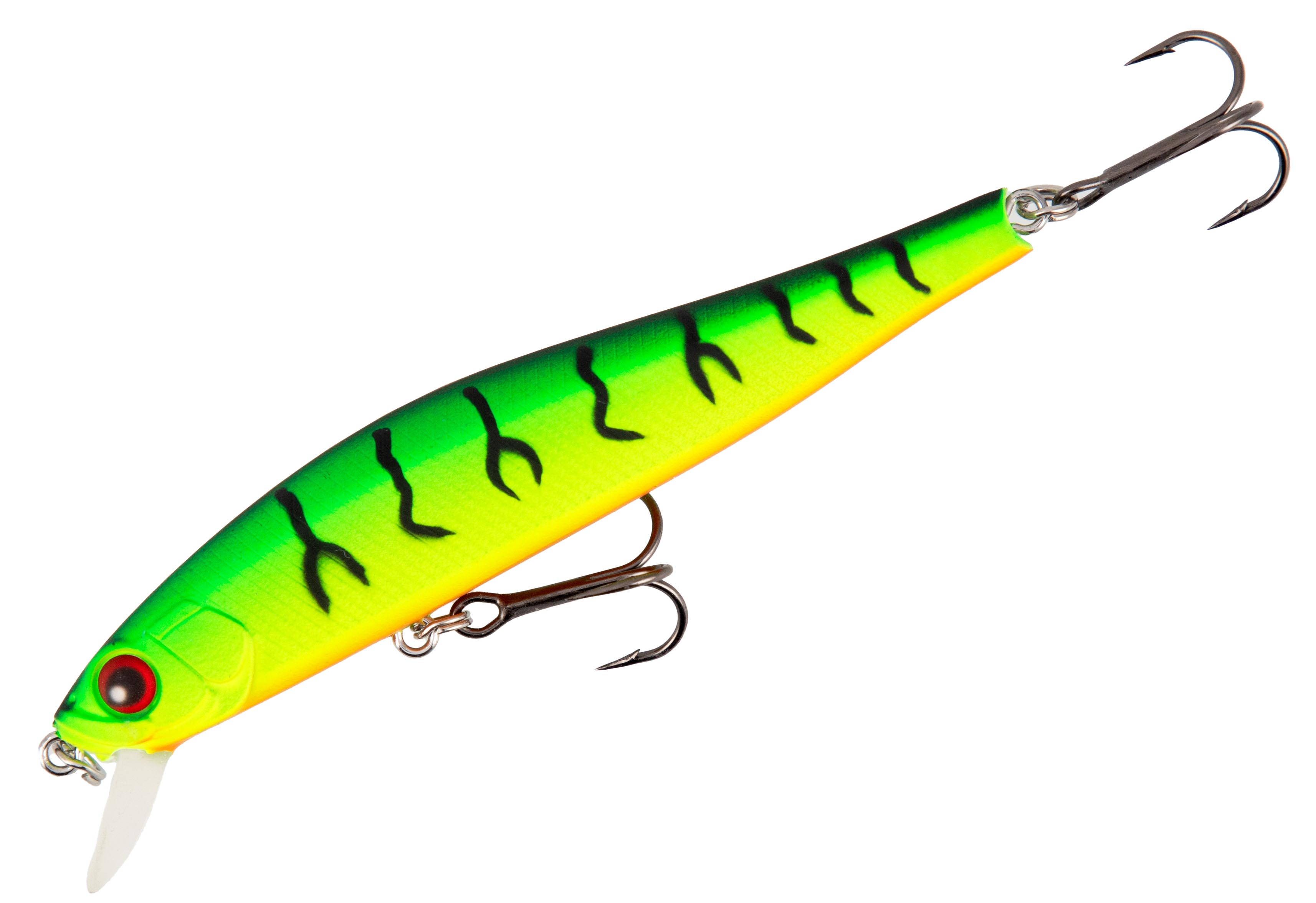 Modern minnow wobbler from Mikado developed for effective twitch and spin fishing for perch and pike. 9cm floating with built-in casting system