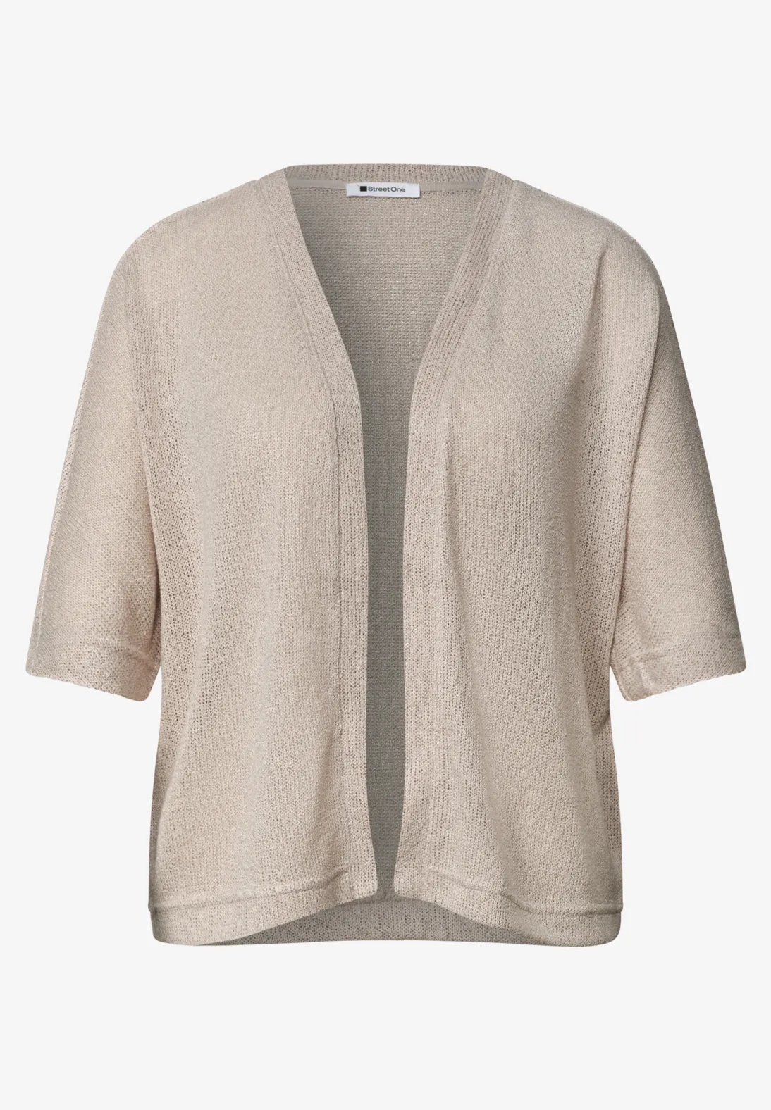LTD QR Knit Look Batwing Jacket - Clay Sand - Street One - 3