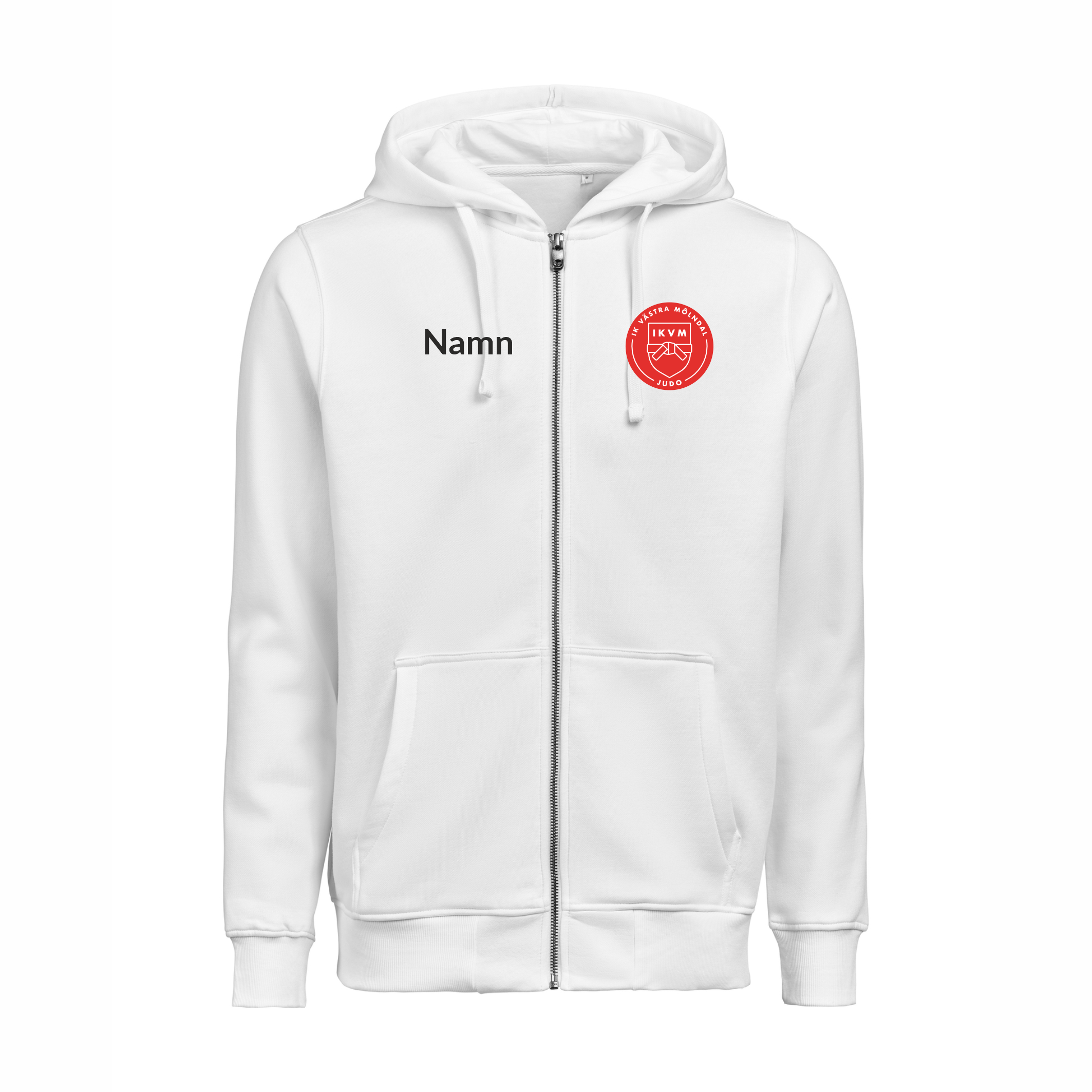 Hoody UM Full Zip, IK Västra Mölndal, Unisex, vit