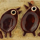 Ninnie Forsgren (1960s) Wall Plaque with Four Brown Birds Decor 34 cm