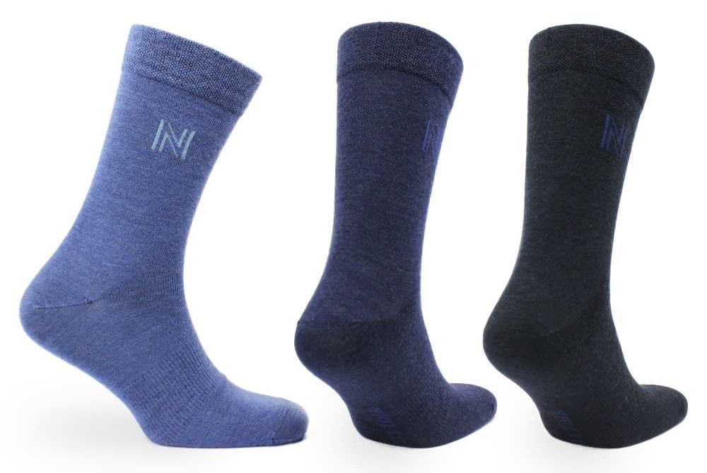 3-Pack Norfolk Stockholm Merinoull Blå