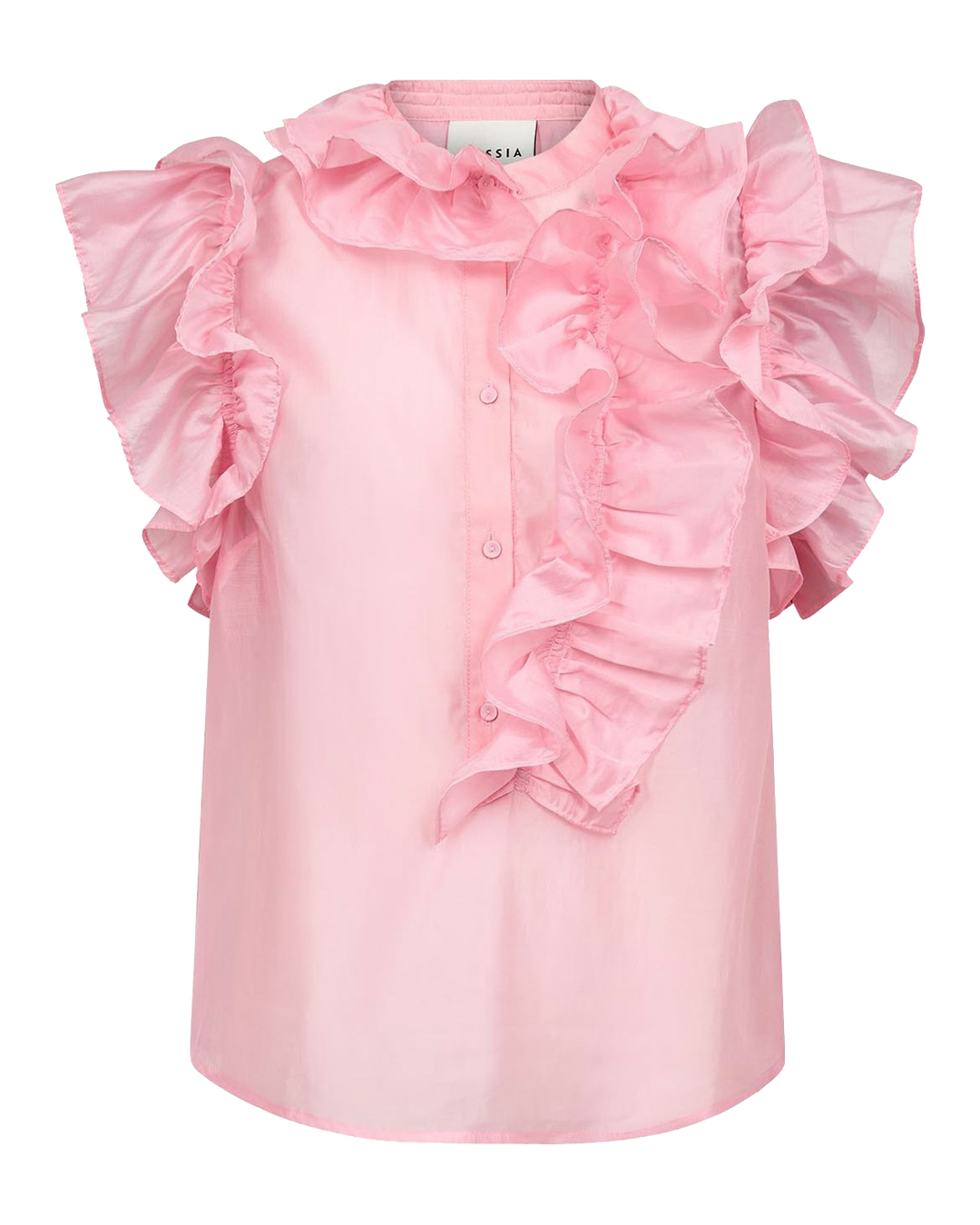 Blus Embla med volanger rosa - 5