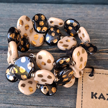 Kazuri -Armband- Black-Ivory - Fairtrade