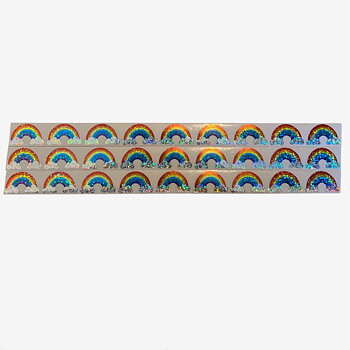 Glitzernde Regenbogen-Aufkleber 2x3 cm 27St.