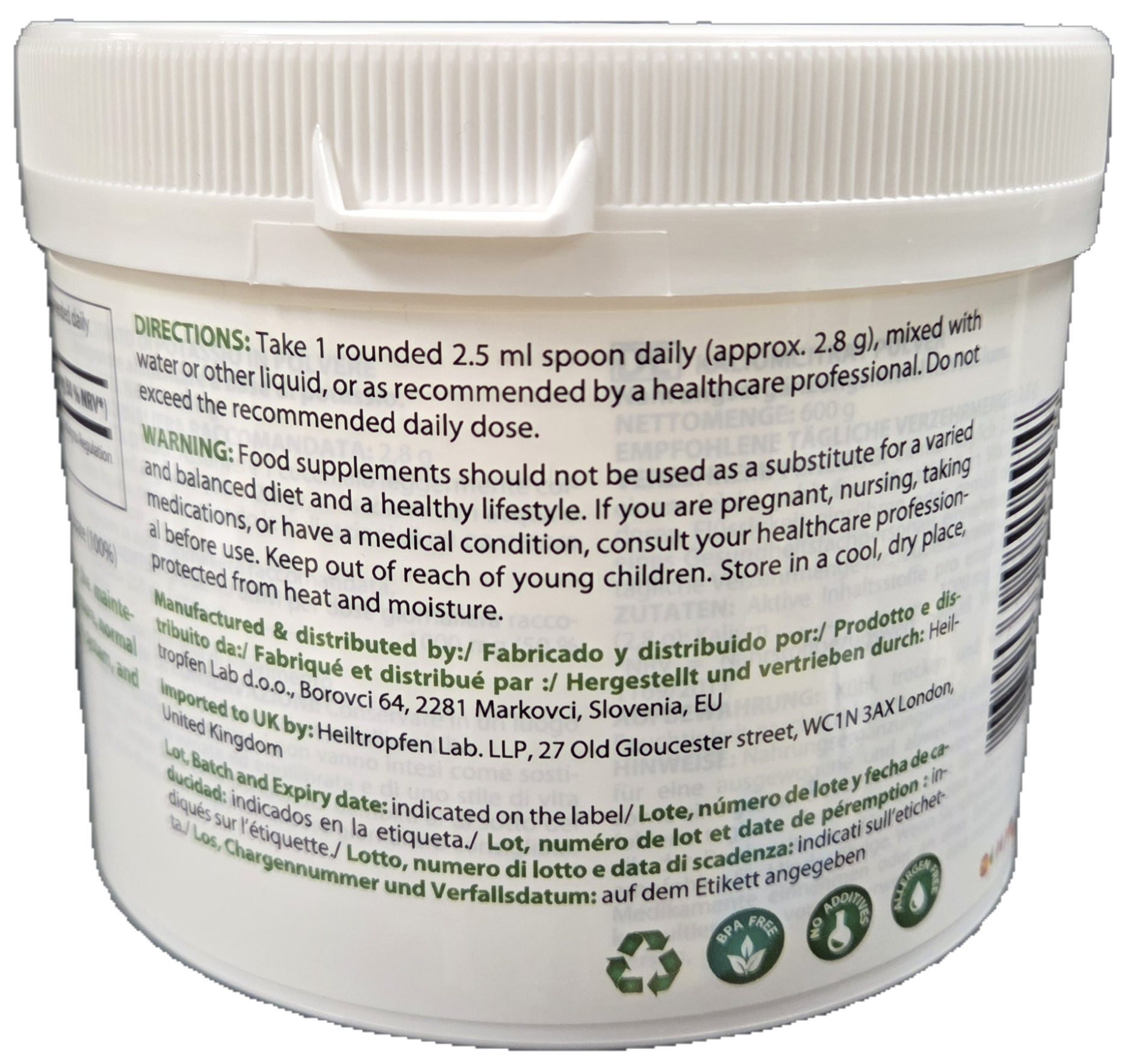 Heiltropfen Potassium Citrate Powder – Kaliumcitrat (600g) - 3