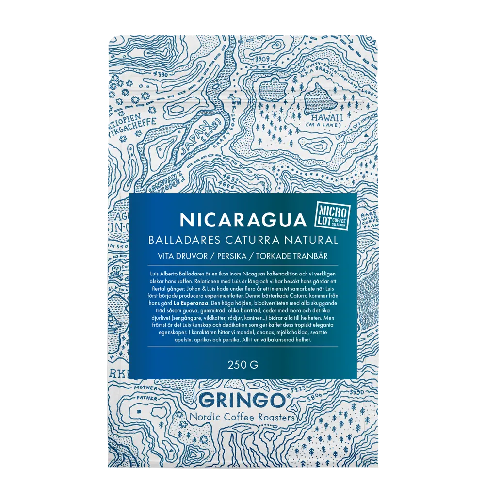 Gringo Nordic - Balladares Caturra Natural - Nicaragua - Ljusrostade hela kaffebönor - 250g