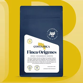 Kafferäven -  Finca Origenes - Costa Rica - Ljusrostade hela kaffebönor - 250g