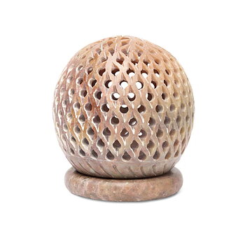 Rund ljuslykta täljsten, prickar 9 cm
